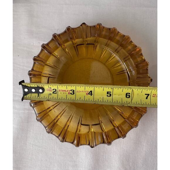 Vintage MCM Amber Tiara Glass Ashtray 1960s 1970s BOHO Plant Tray Trinket Dish - Picture 5 of 5